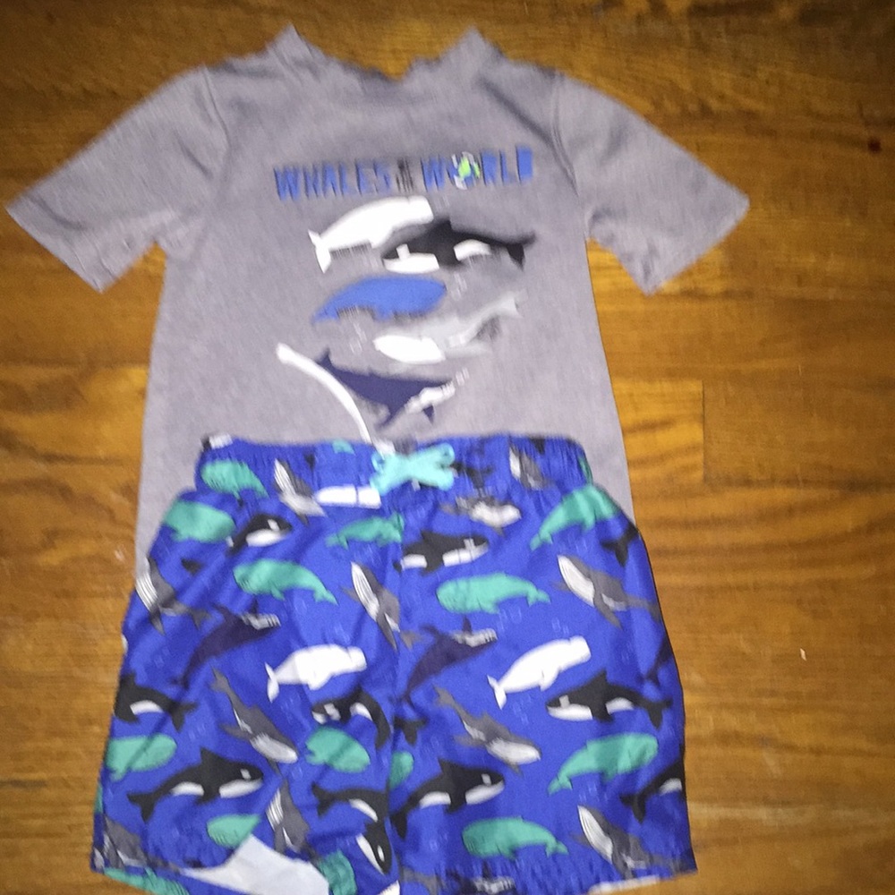 Cat & Jack Swim shorts and swim shirt- 2T-